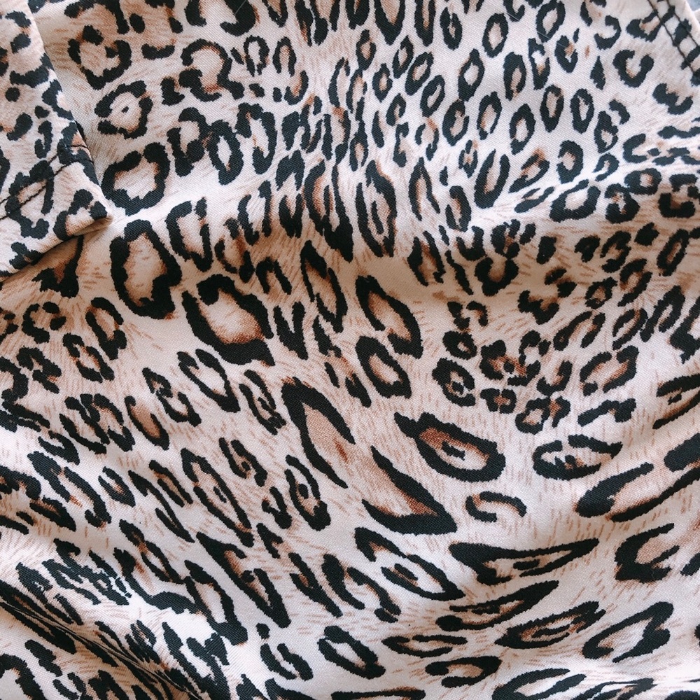 π ISCA Leopard Print Surplice Ruched Top π - Picture 9 of 13